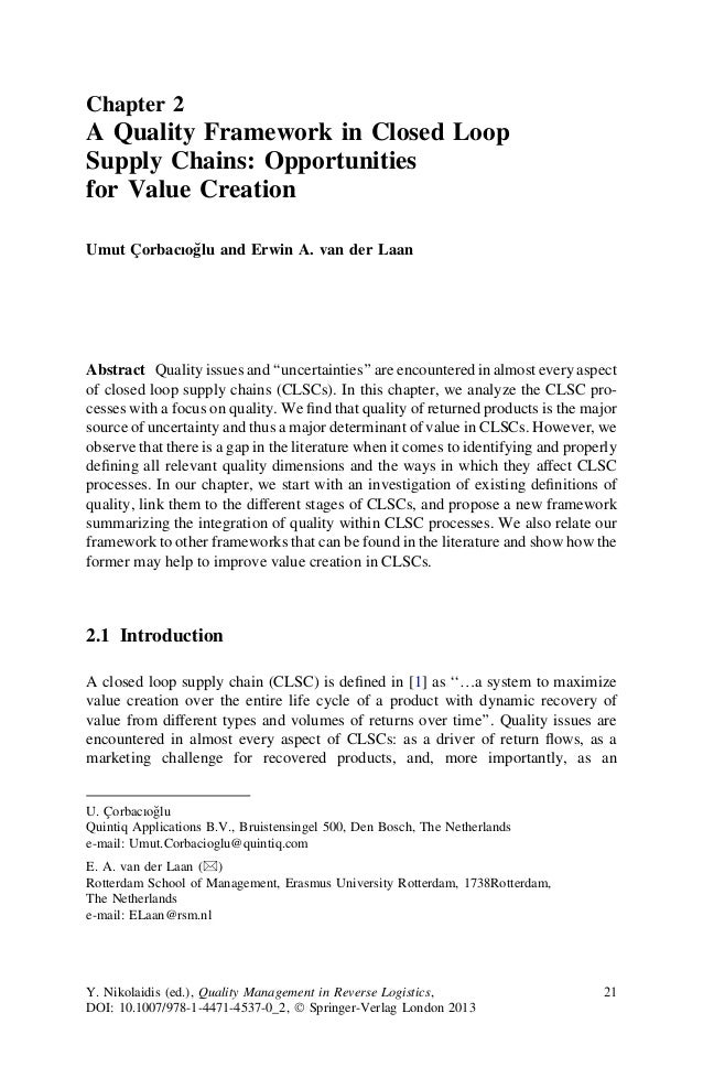 Master thesis reverse logistics